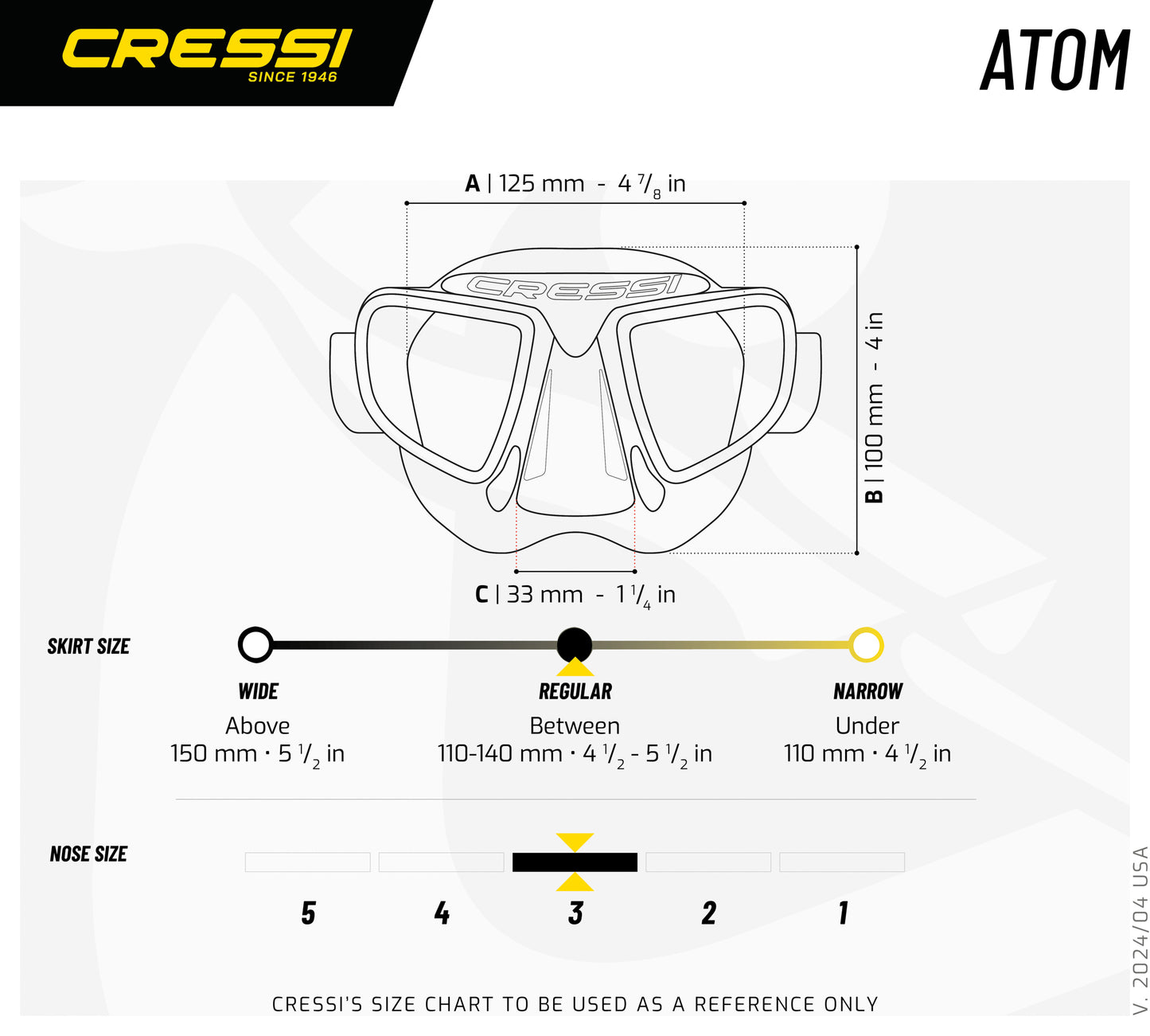 CRESSI Atom Freediving Mask