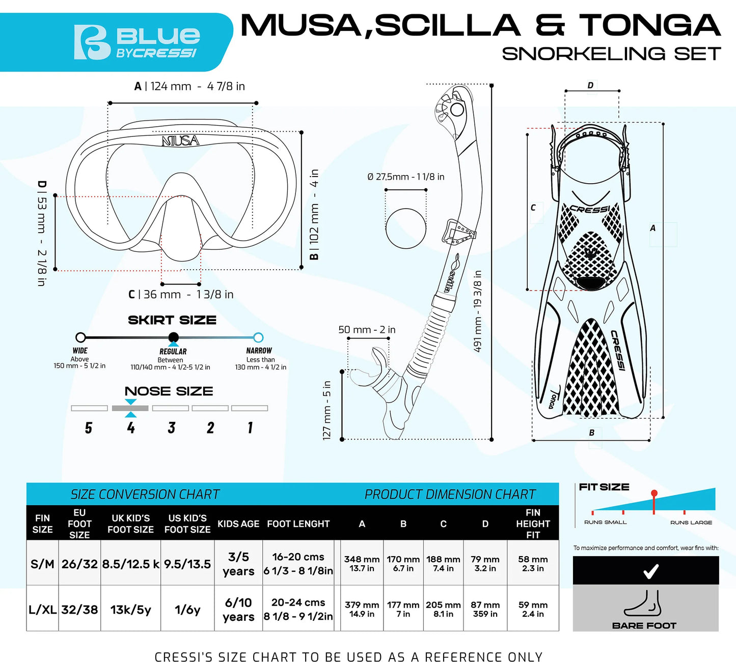 Cressi Explorer Adult Snorkel Set