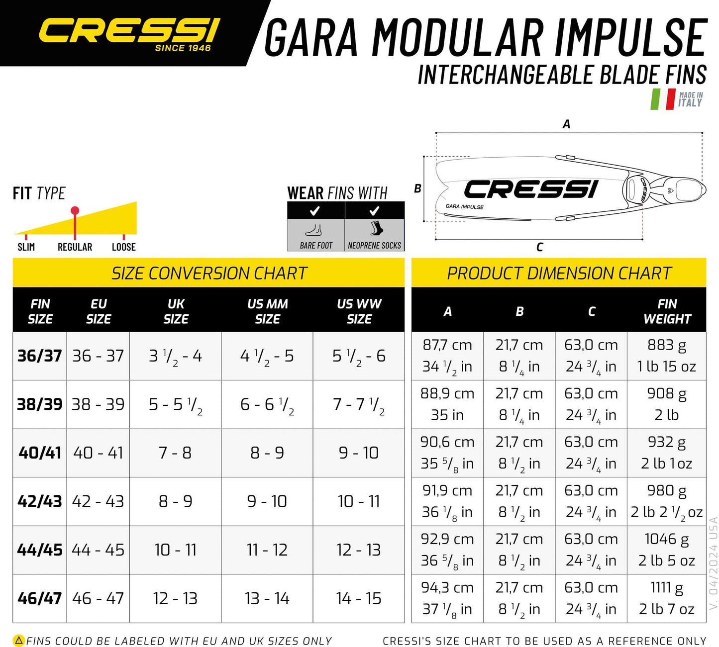 CRESSI Gara Modular Foot Pocket (pair)