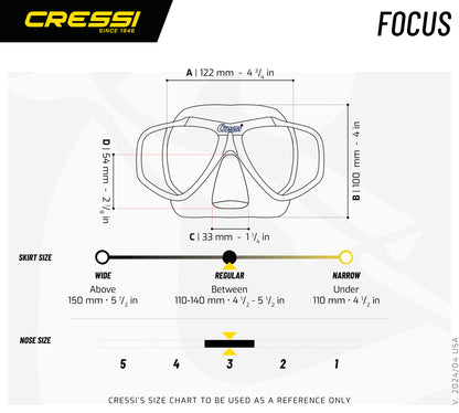 CRESSI Focus Scuba & Snorkeling Mask