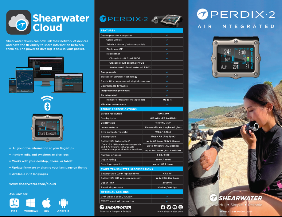 Shearwater Perdix 2 Ti - Pacific Pro Dive